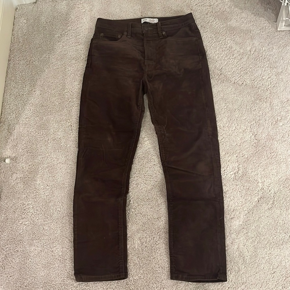 GAP factory brown ankle corduroy pants.